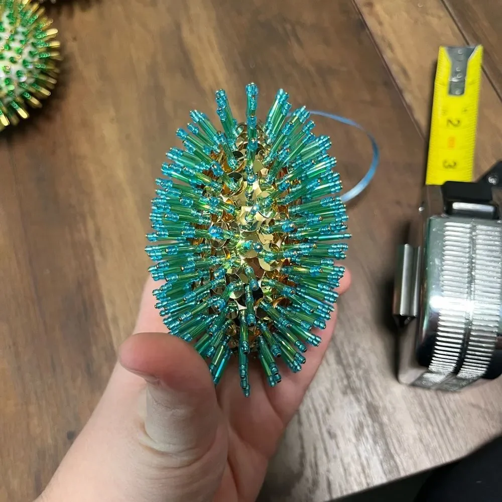 Handmade Sequin Oval Christmas Ornaments (4)